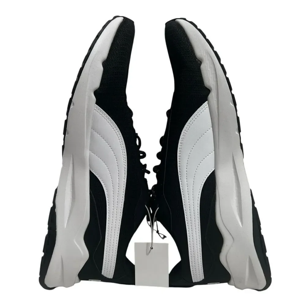 Puma Zip C Men's 12 Black White Mesh Athletic Sneakers NWOB Sportcore Athleisure